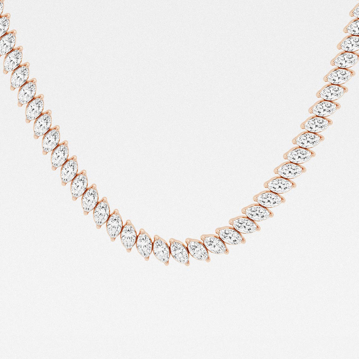 Additional Image 1 for  30 ctw Marquise Lab Grown Diamond Marquise Tennis Necklace